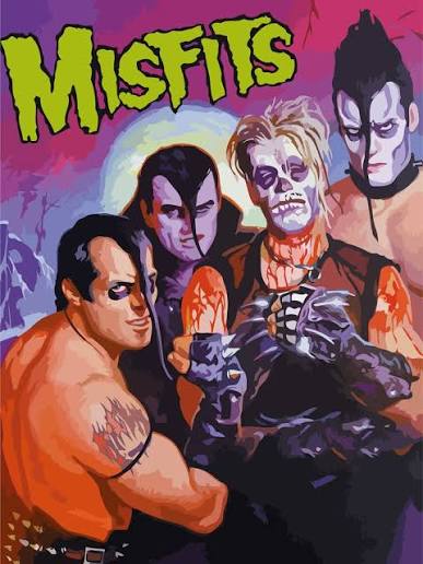 ภาพวาด The Misfits ไลน์อัปยุค Michale Graves และอัลบั้ม Famous Monsters